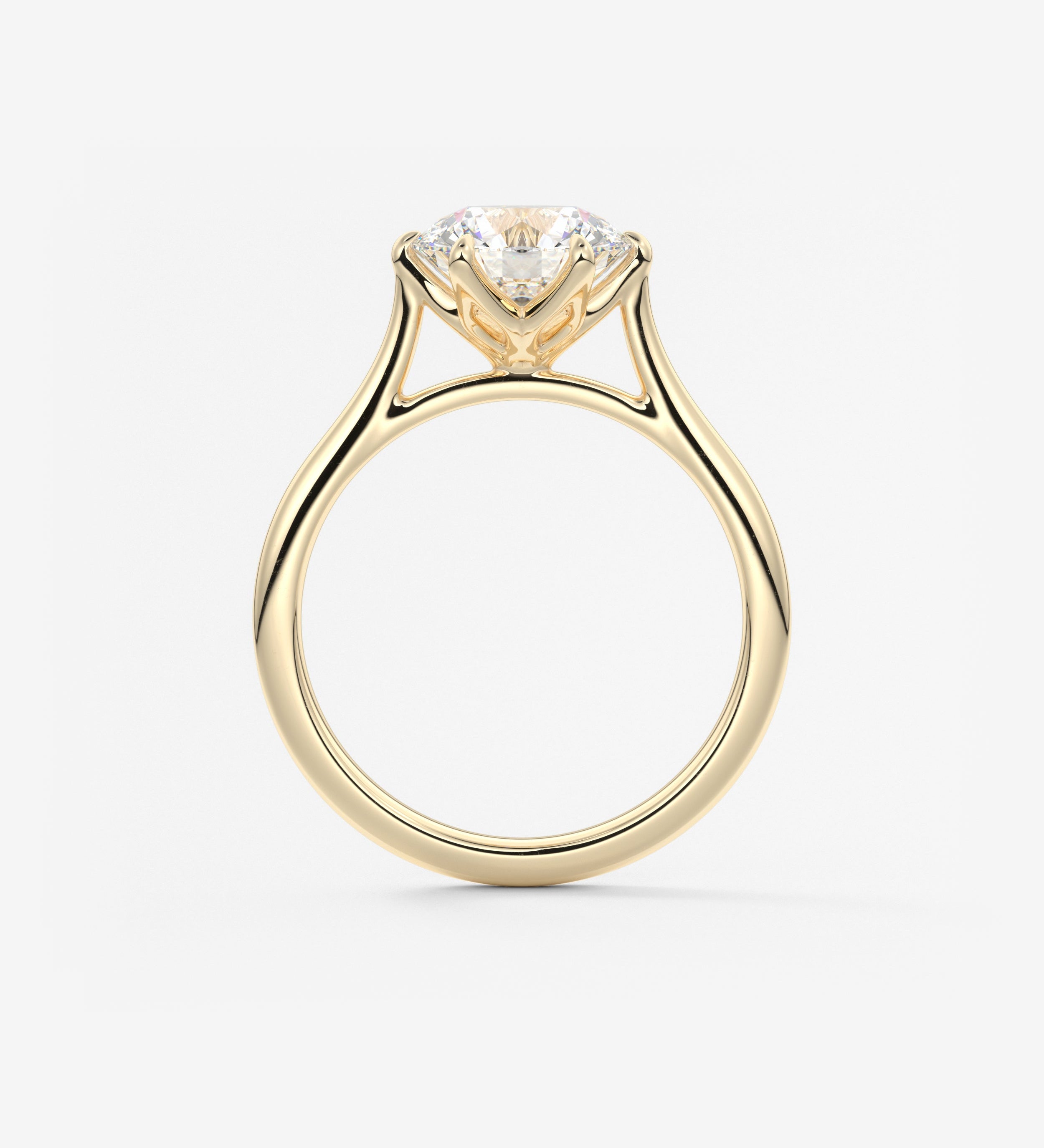 Round Cathedral Lab Grown Diamond Engagement Ring
