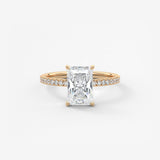 Radiant Pave Lab Grown Diamond Engagement Ring