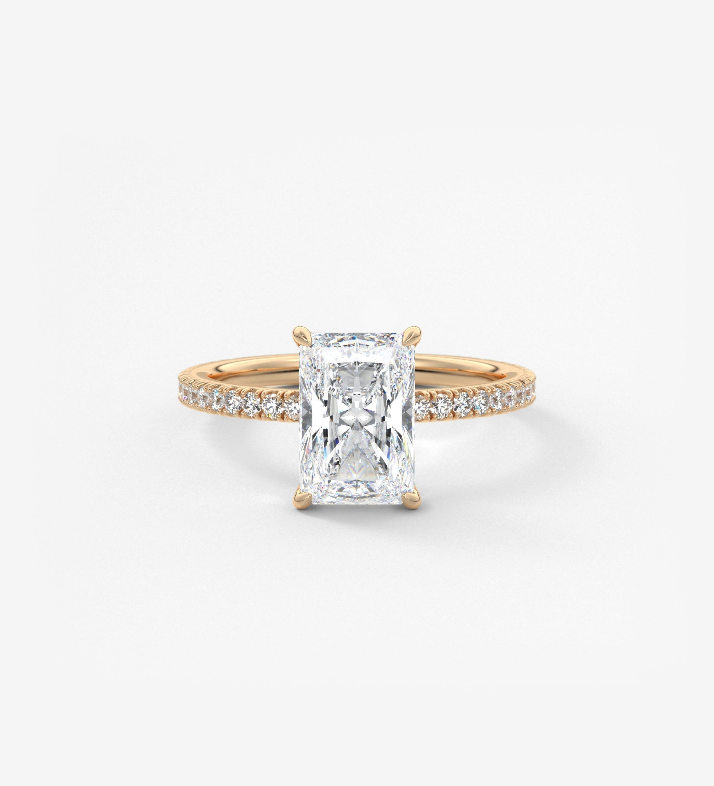 Radiant Pave Lab Grown Diamond Engagement Ring
