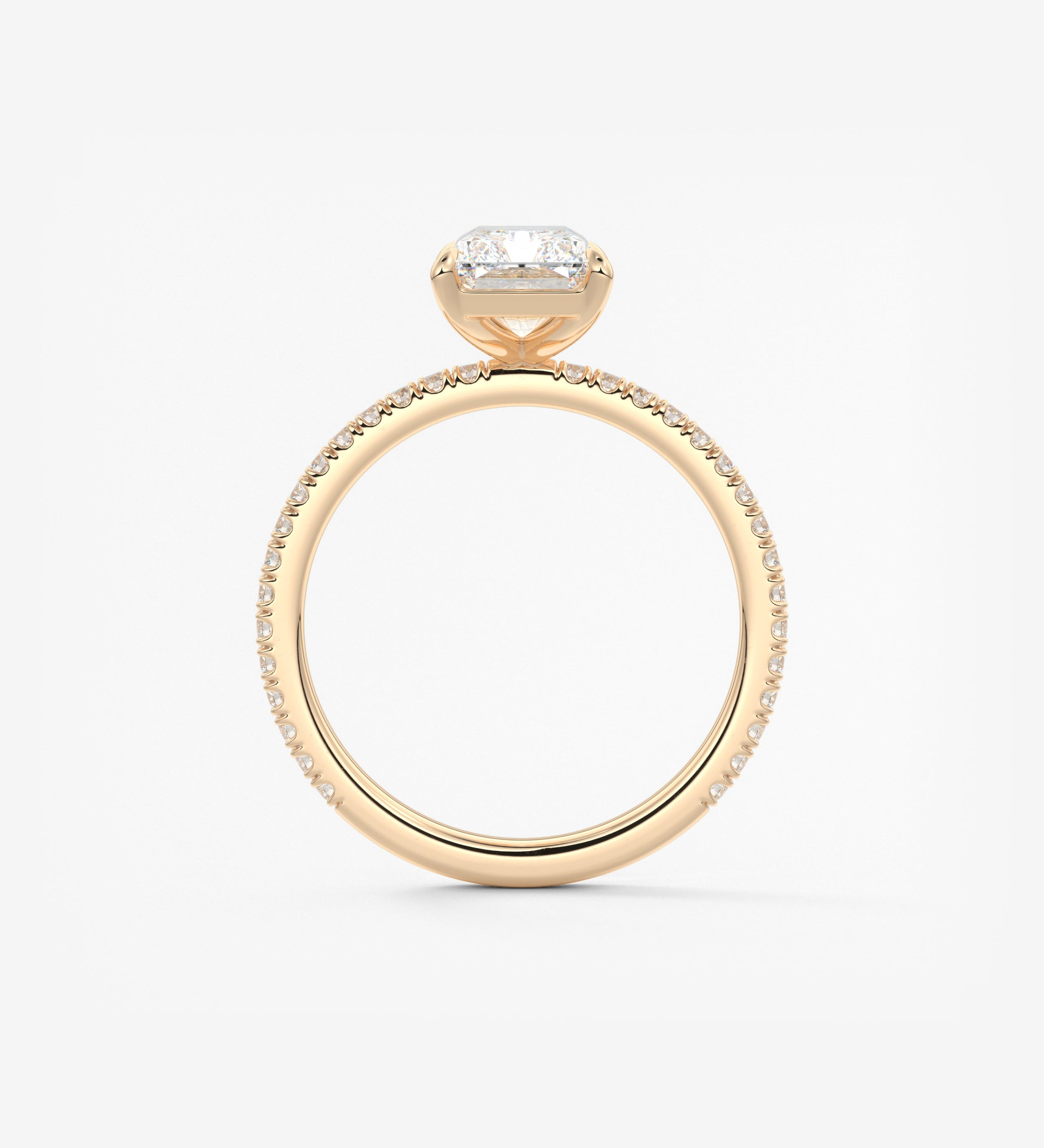 Radiant Pave Lab Grown Diamond Engagement Ring
