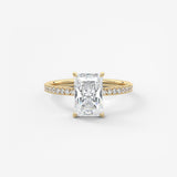 Radiant Pave Lab Grown Diamond Engagement Ring