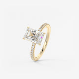 Radiant Pave Lab Grown Diamond Engagement Ring