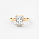 Radiant Half Bezel Lab Grown Diamond Engagement Ring