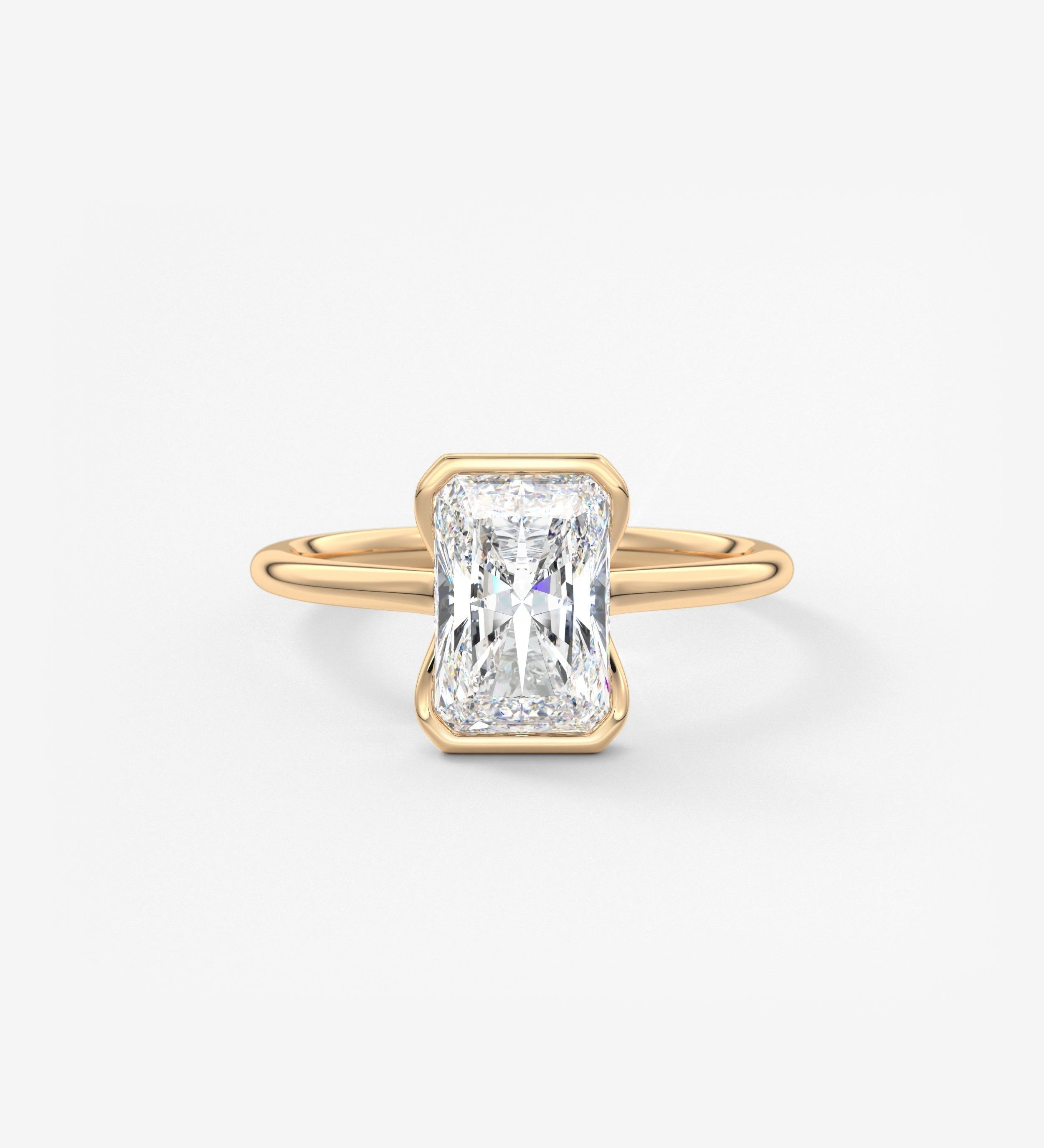 Radiant Half Bezel Lab Grown Diamond Engagement Ring