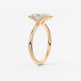 Radiant Half Bezel Lab Grown Diamond Engagement Ring