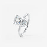 Radiant Half Bezel Lab Grown Diamond Engagement Ring