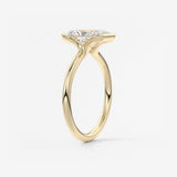 Radiant Half Bezel Lab Grown Diamond Engagement Ring