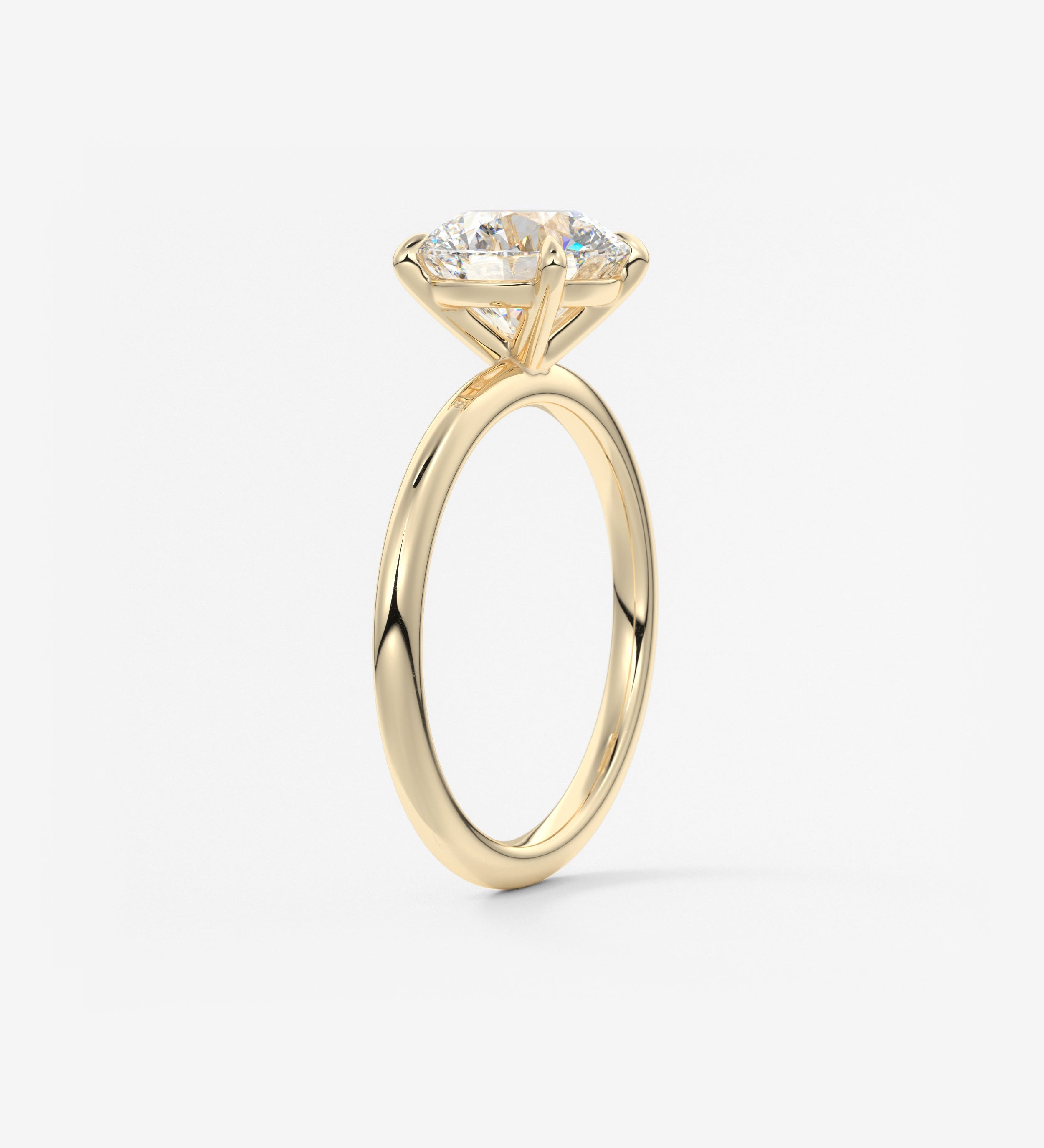 Round Solitaire Lab Grown Diamond Engagement Ring