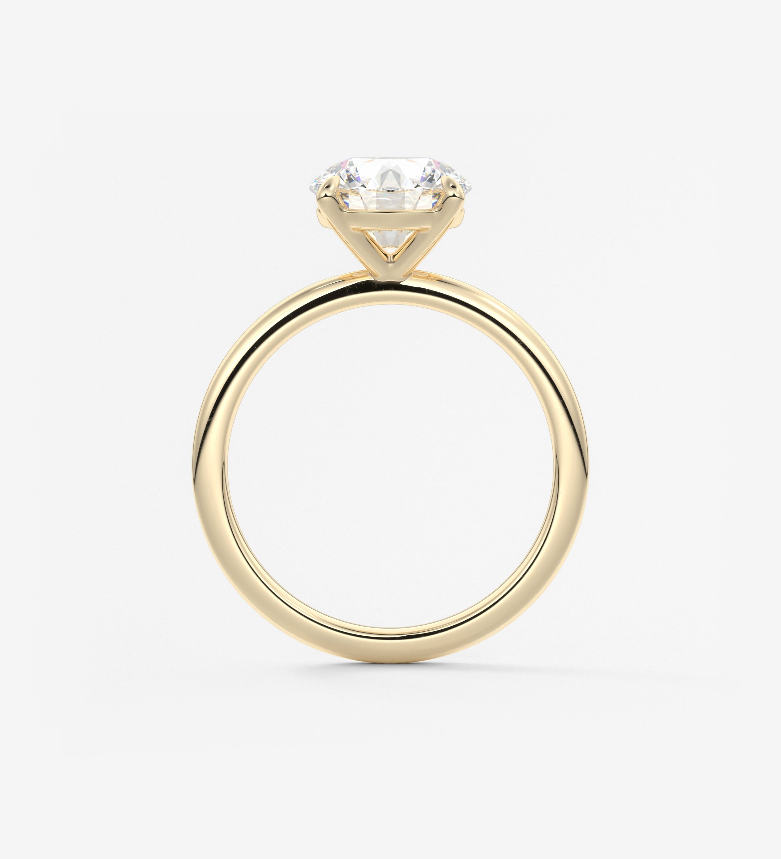 Round Solitaire Lab Grown Diamond Engagement Ring