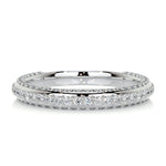 0.75 CT Round Triple Row CVD EF/VVS Diamond Wedding Band 6