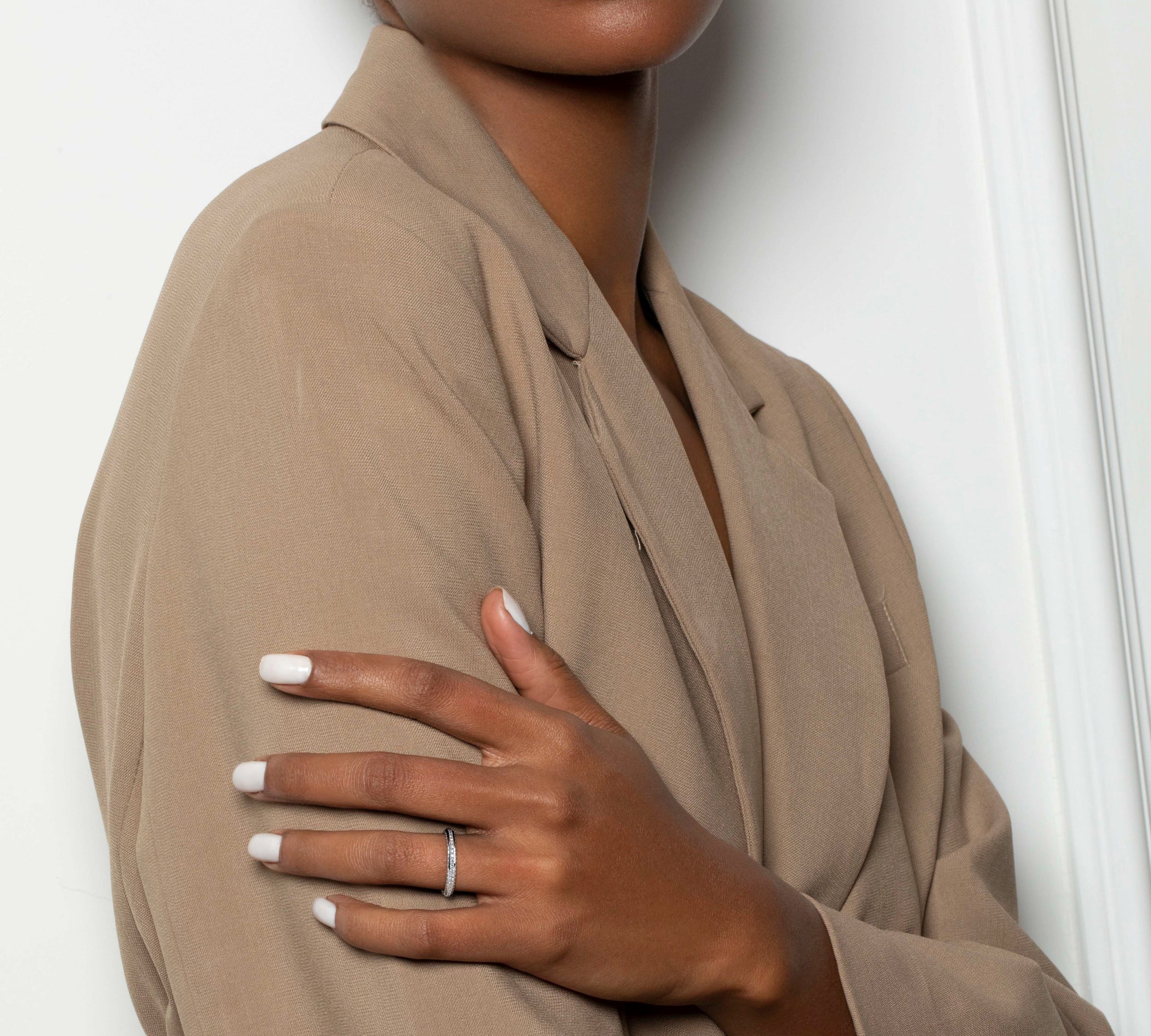 0.75 CT Round Triple Row CVD EF/VVS Diamond Wedding Band 2