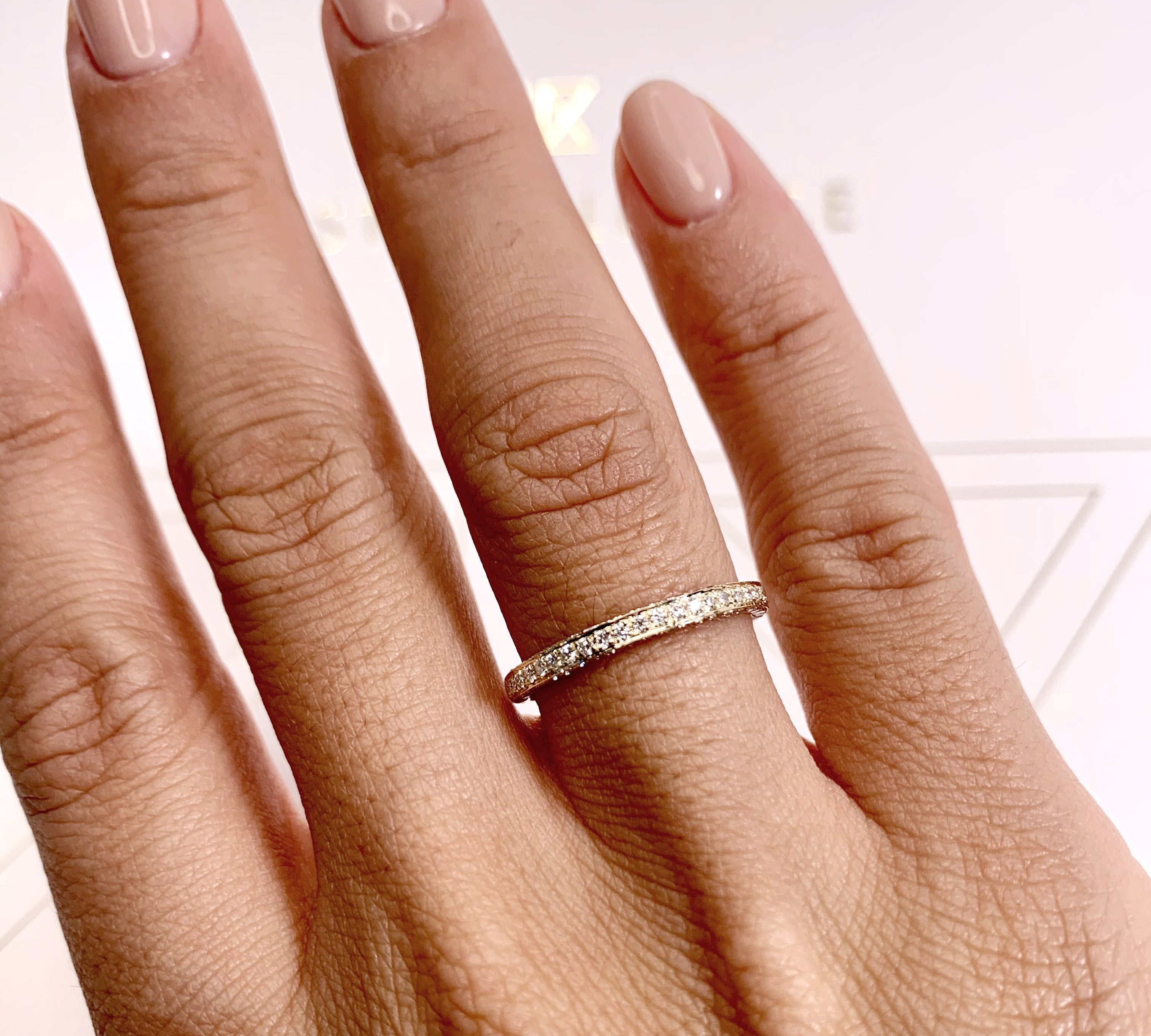 0.75 CT Round Triple Row CVD EF/VVS Diamond Wedding Band 3