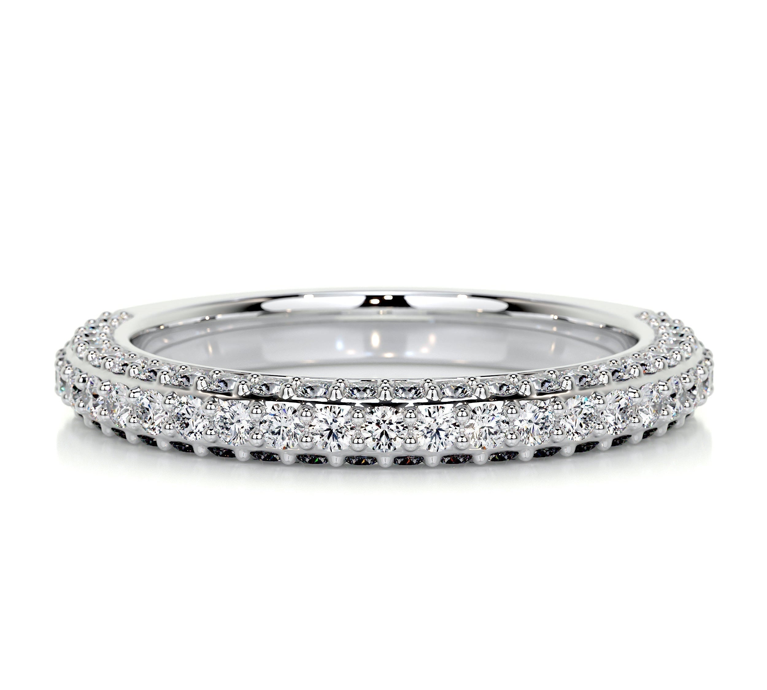 0.75 CT Round Half Eternity CVD EF/VVS Diamond Wedding Band 1