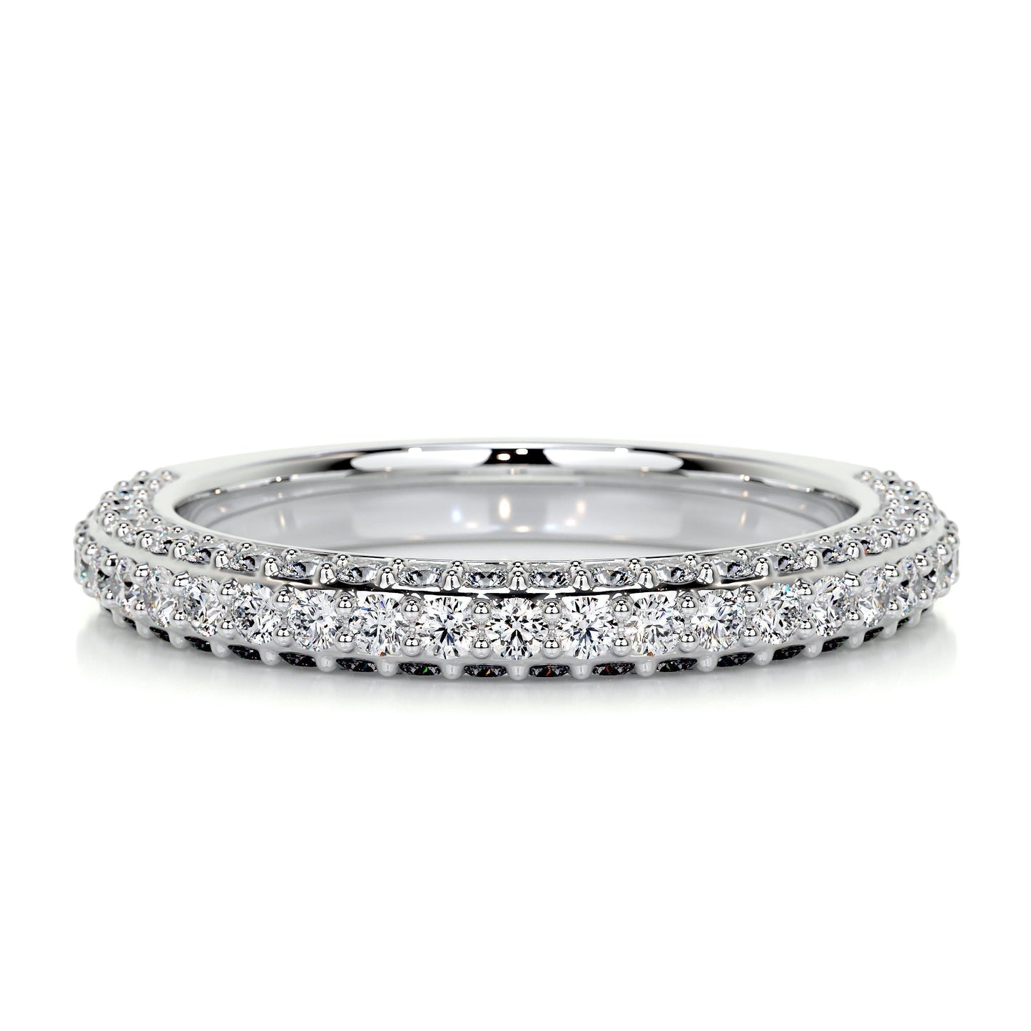 0.75 CT Round Half Eternity CVD EF/VVS Diamond Wedding Band 1
