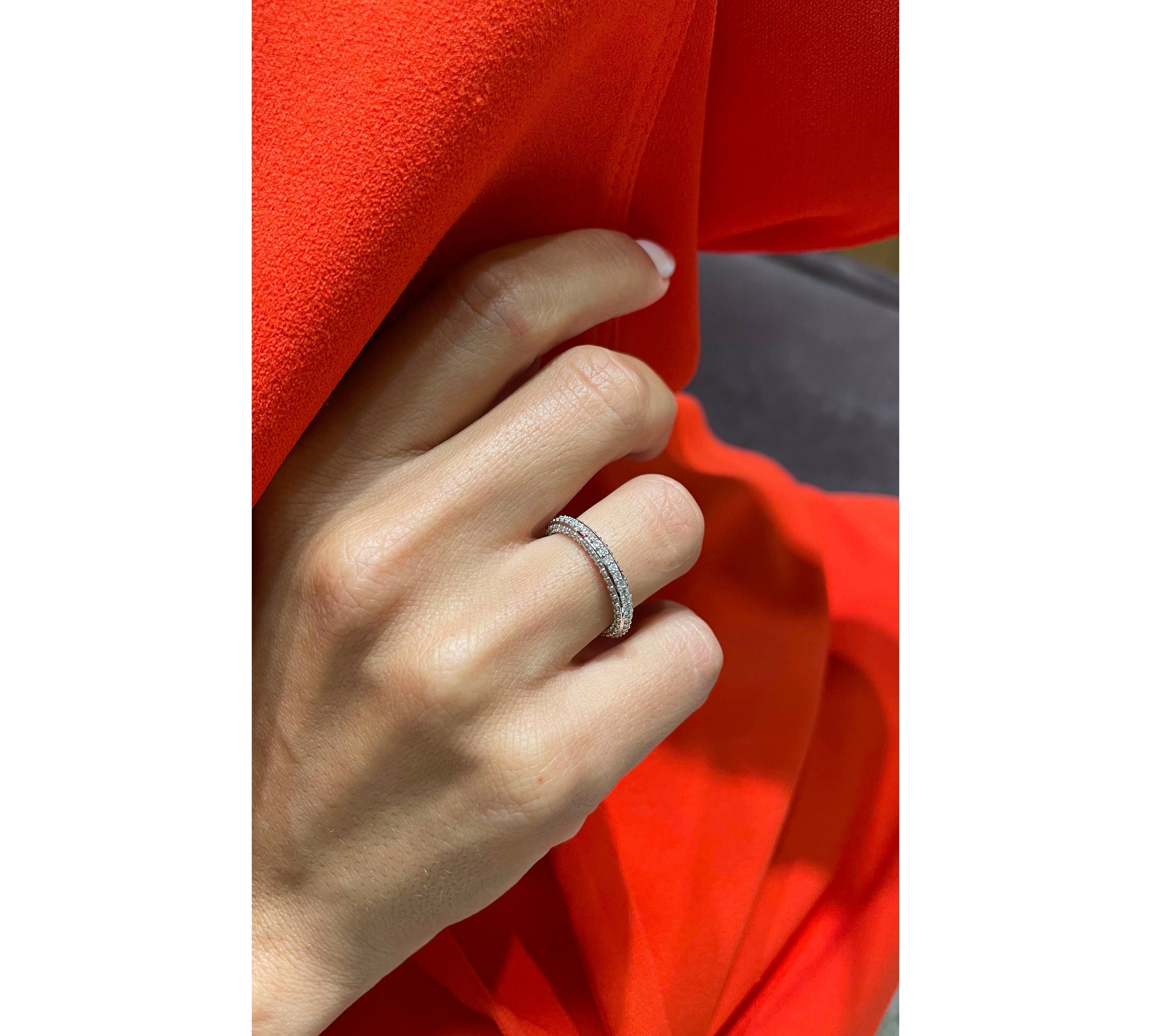 0.75 CT Round Half Eternity CVD EF/VVS Diamond Wedding Band 2