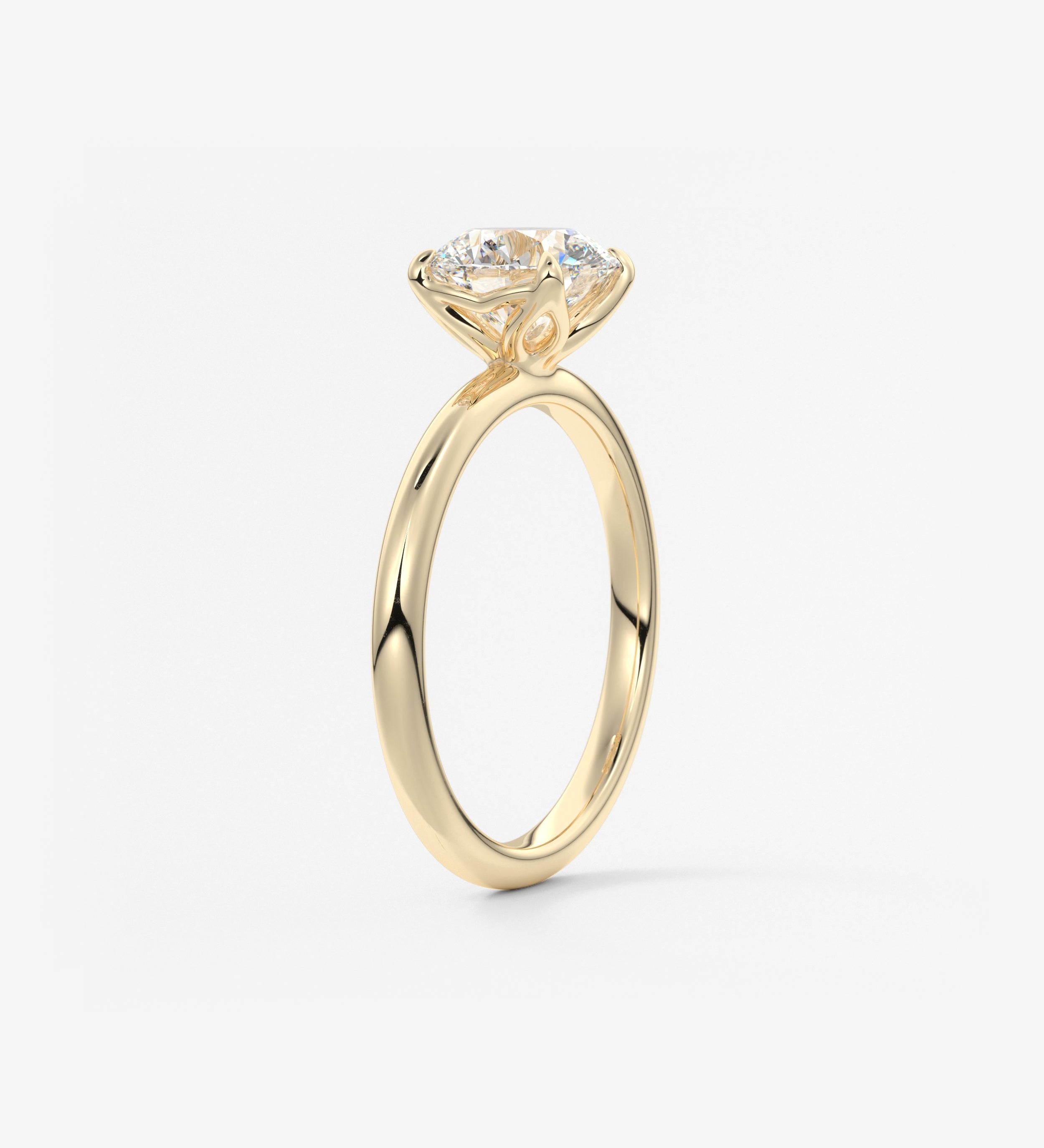 Round Solitaire Lab Grown Diamond Engagement Ring