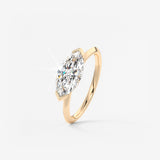 Marquise East West Half Bezel Lab Grown Diamond Engagement Ring