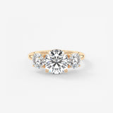 Round Three Stone Lab Grown Diamond Engagement Ring