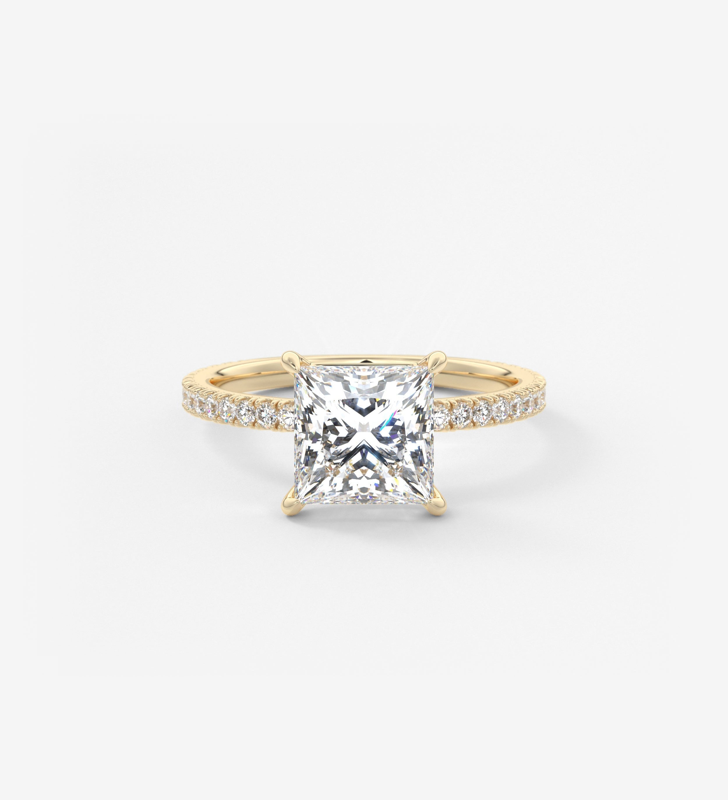 Princess Pave Lab Grown Diamond Engagement Ring