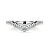 0.3 CT Round Curved CVD EF/VVS Diamond Wedding Band 1