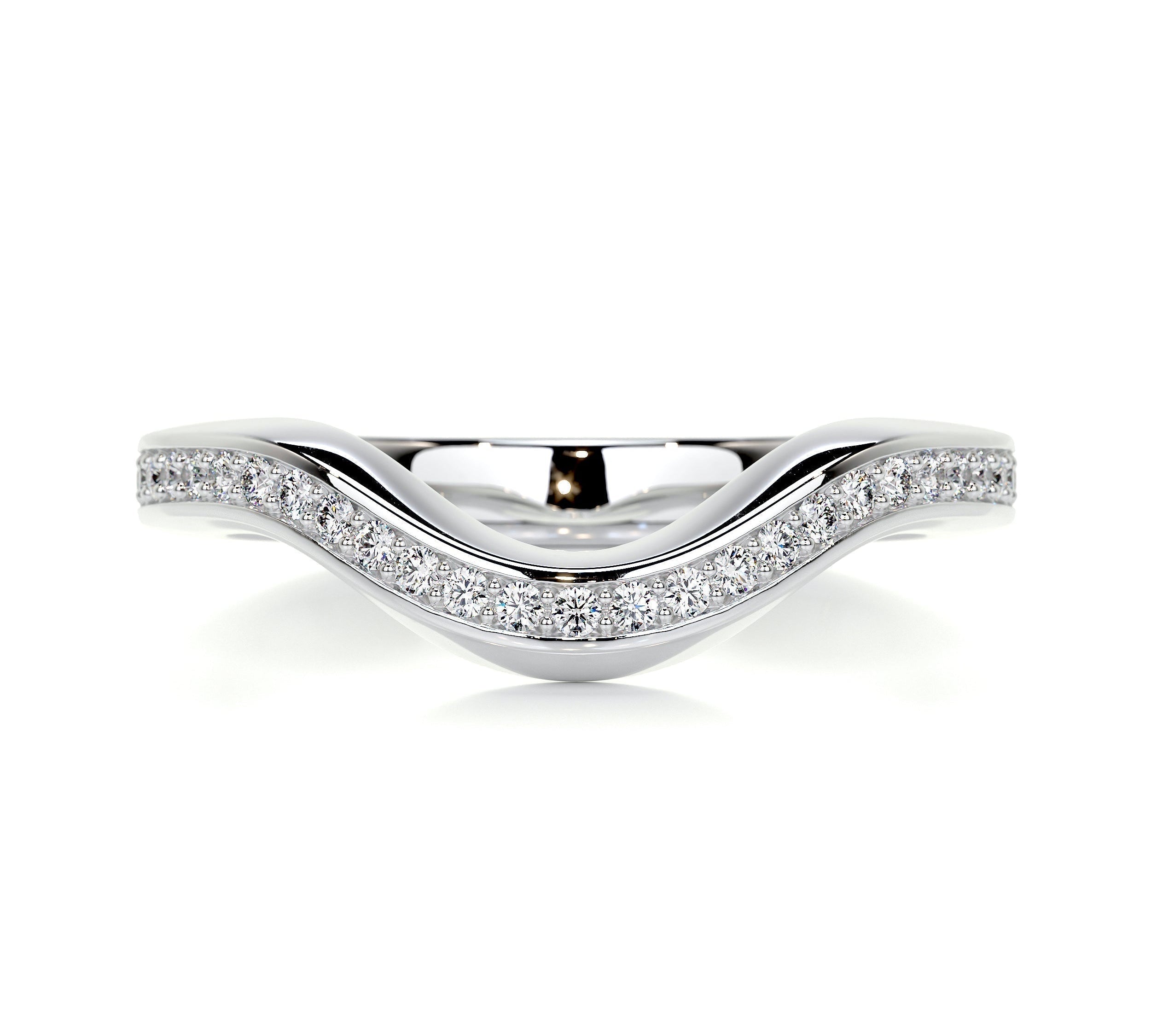 0.3 CT Round Curved CVD EF/VVS Diamond Wedding Band 1