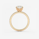 Cushion Pave Lab Grown Diamond Engagement Ring