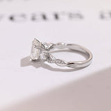 Stunning 1.0 - 2.0 CT Asscher Moissanite Engagement Ring With Twisted Pave Design 10