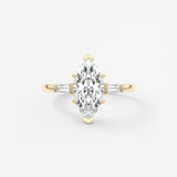 Marquise Three Stone Lab Grown Diamond Engagement Ring