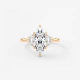 Marquise Three Stone Lab Grown Diamond Engagement Ring