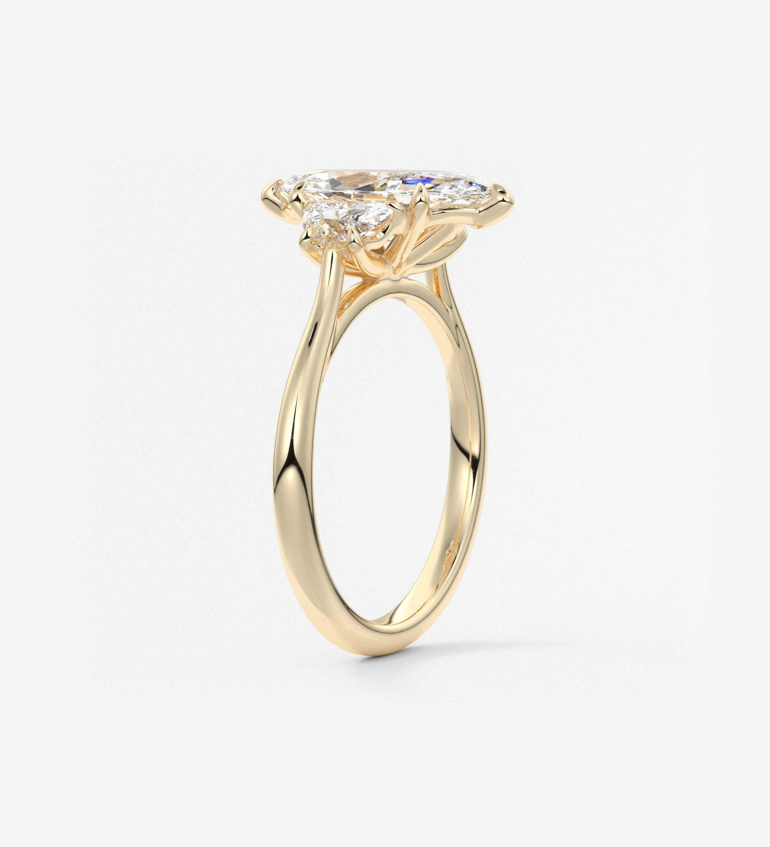 Marquise Three Stone Lab Grown Diamond Engagement Ring