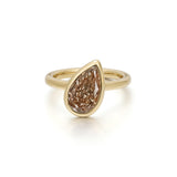 2.02 CT Pear Champagne Lab Grown Diamond Engagement Ring