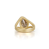 2.73 CT Pear Champagne Lab Grown Diamond Engagement Ring