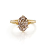 5 CT Champagne Old Mine Oval Lab Grown Diamond Ring