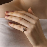2.02 CT Pear Champagne Lab Grown Diamond Engagement Ring