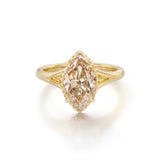 3 CT Champagne Old Mine Marquise Lab Grown Diamond Ring