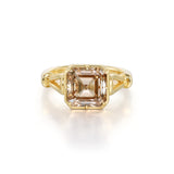 3 CT Champagne Asscher Cut Lab Grown Diamond Ring