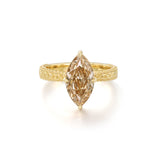 3 CT Champagne Old Mine Marquise Lab Grown Diamond Ring