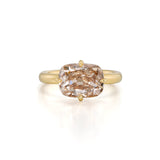 4.01 Champagne Old Mine Cushion Lab Grown Diamond Ring