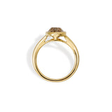 3.5 CT Champagne Old Mine Oval Lab Grown Diamond Ring