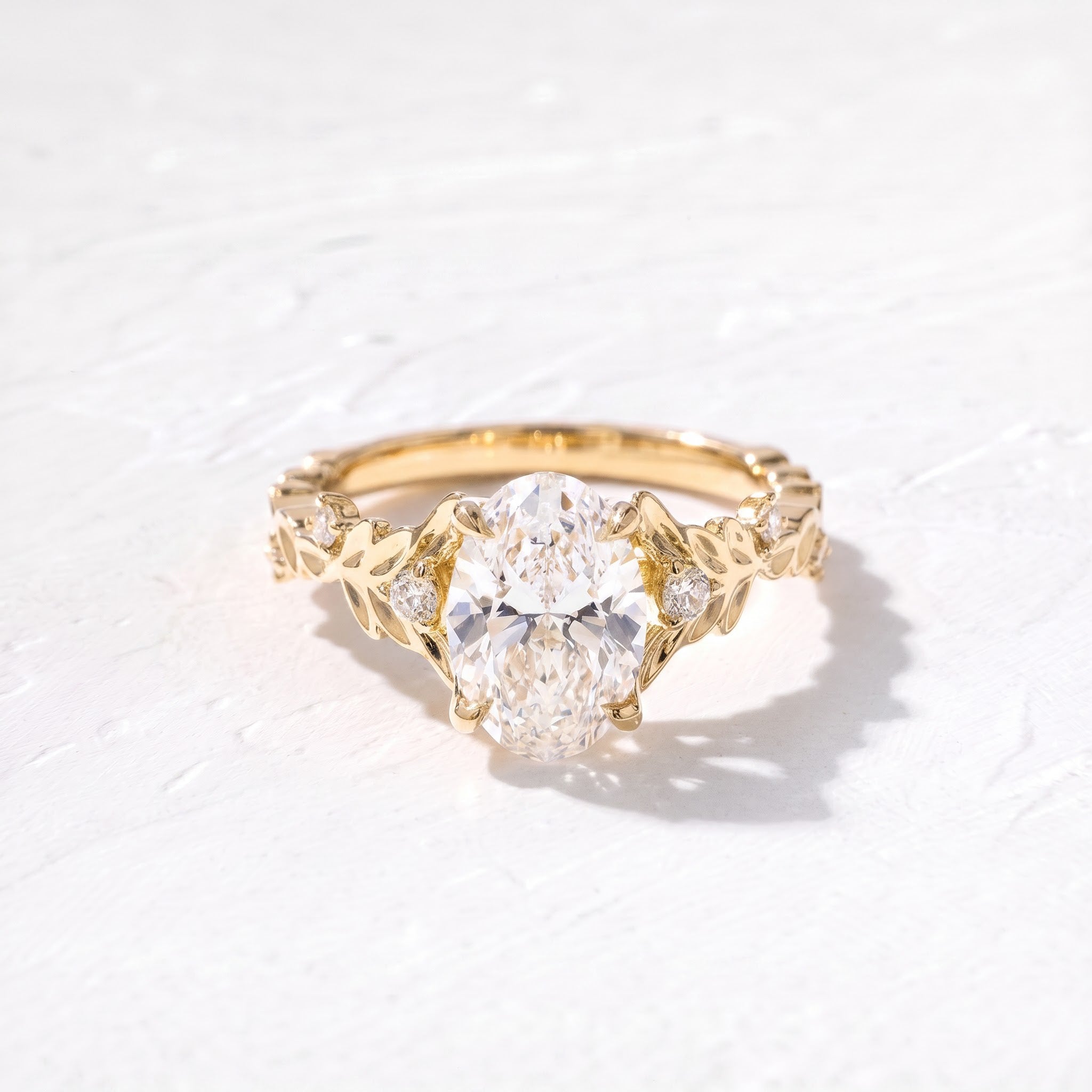 2 CT Nature Inspired Oval Lab Grown Diamond Engagement Ring