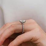 3.0 CT Radiant Solitaire Hidden Halo Moissanite Engagement Ring 5