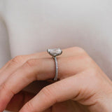 3.0 CT Radiant Solitaire Hidden Halo Moissanite Engagement Ring 5