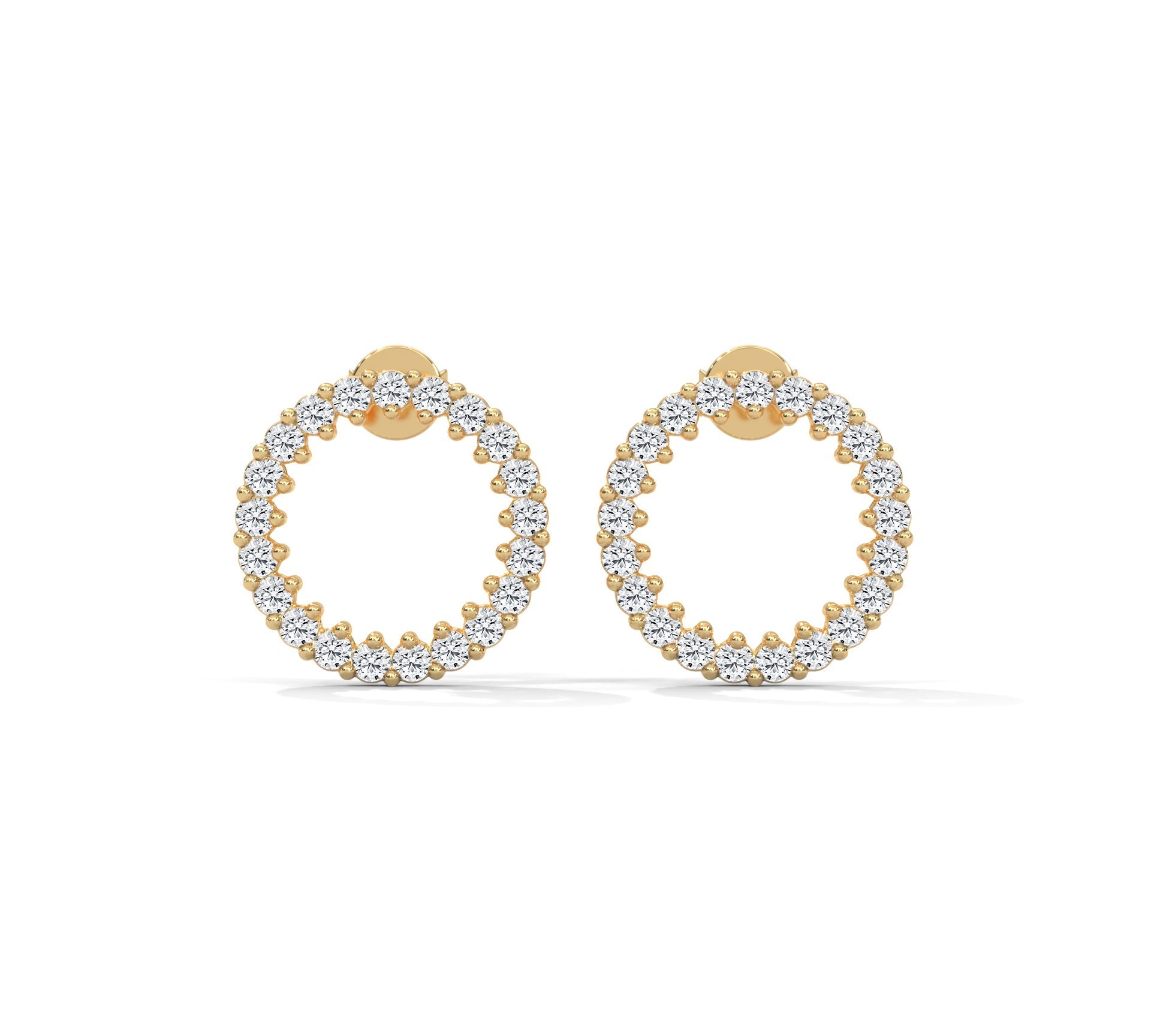 1.2 TCW Round Cut Moissanite Huggies Earrings