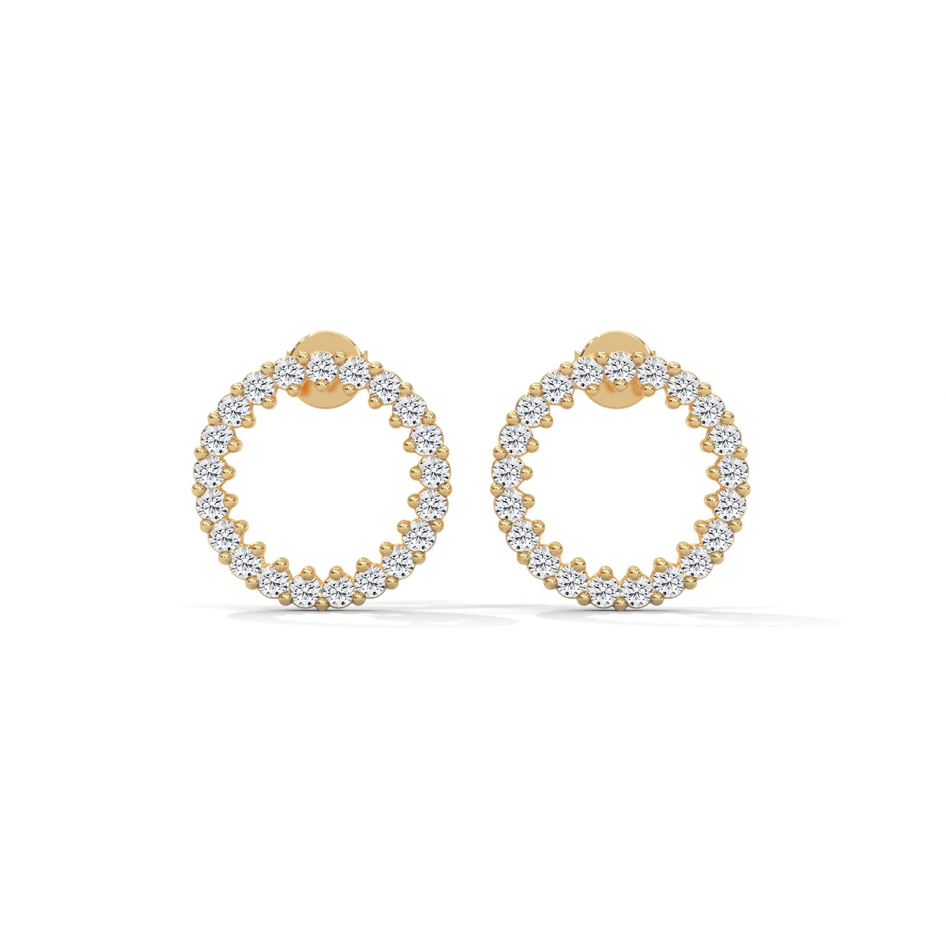 1.2 TCW Round Cut Moissanite Huggies Earrings