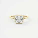 2 CT Asscher Bezel CVD F/VS1 Diamond Engagement Ring 8