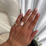 2.0 CT Oval Lab Grown Diamond Hidden halo Setting Engagement Ring