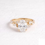 2 CT Vintage Oval Lab Grown Diamond Engagement Ring