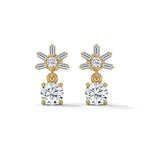 1 TCW Round & Baguette Cut Moissanite Huggies Earrings