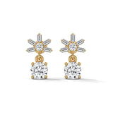 1 TCW Round & Baguette Cut Moissanite Huggies Earrings