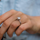 2.1 CT Round Pave Lab Grown Diamond Engagement Ring